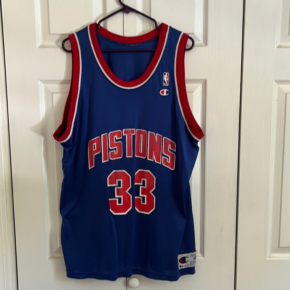 Champion NBA Detroit Pistons basketball jersey #33 Hill XL